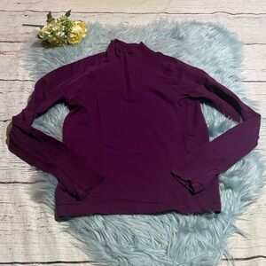 Athleta Flurry Half Zip Mock Neck Top in Wild Plum Sz XS